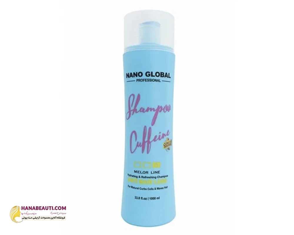 شامپو موی فر نانو گلوبال Nano Global مدل آبرسان ، ضدریزش و ضد وز حجم 1000 میلی لیتر آبی 