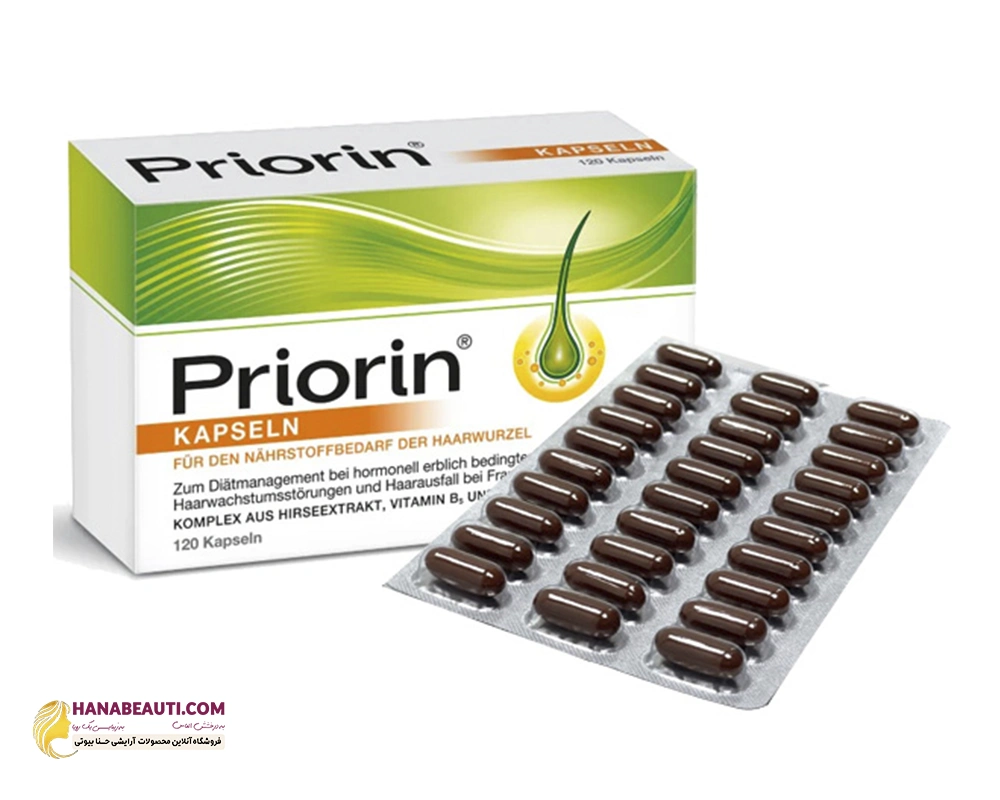قرص پریورین PRIORIN KAPSELN ضد ریزش ارثی و هورمونی تقویت ریشه و رشد مو اصل آلمان